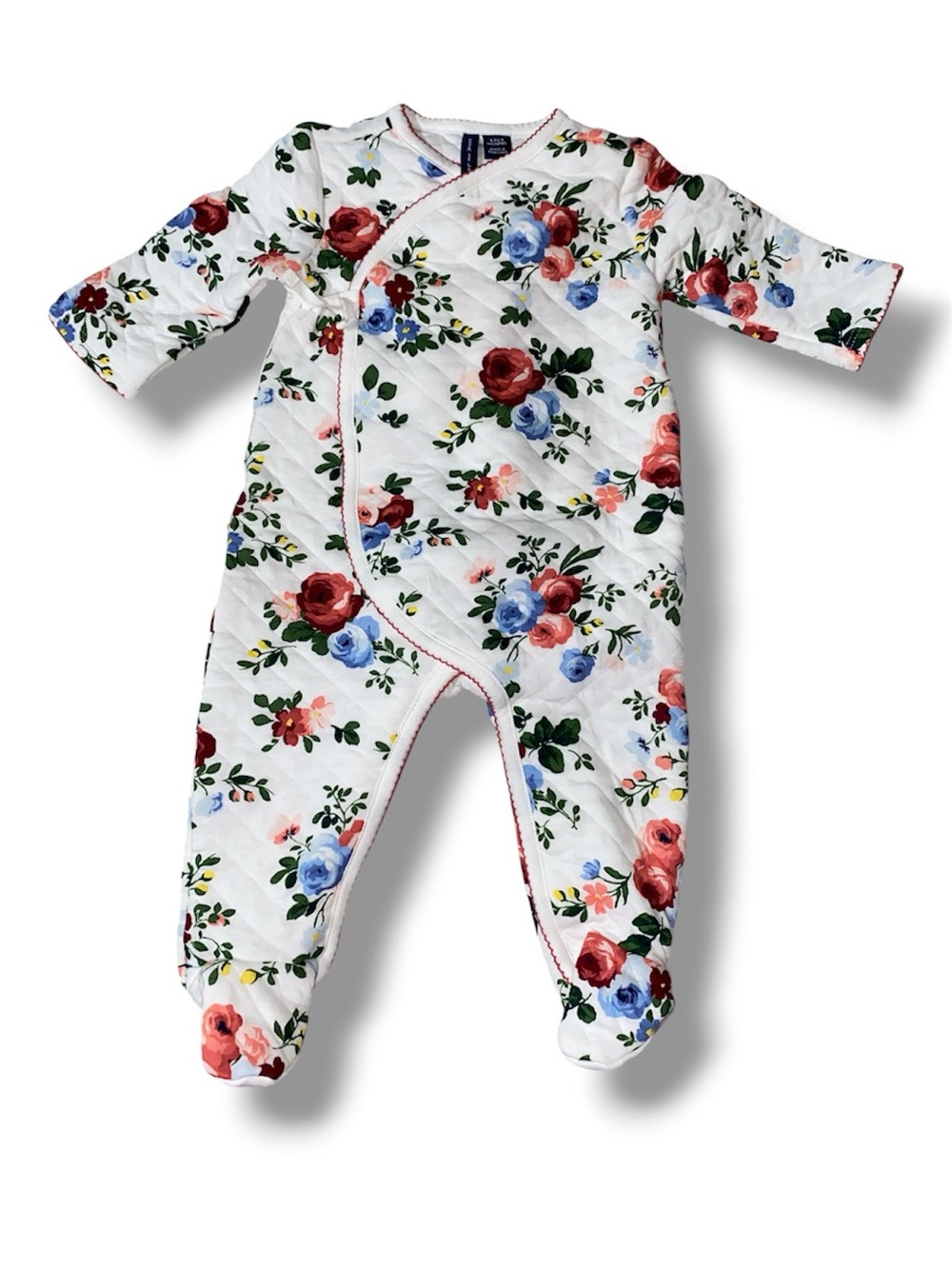 Janie and Jack Quilted floral Footed one piece NWOT